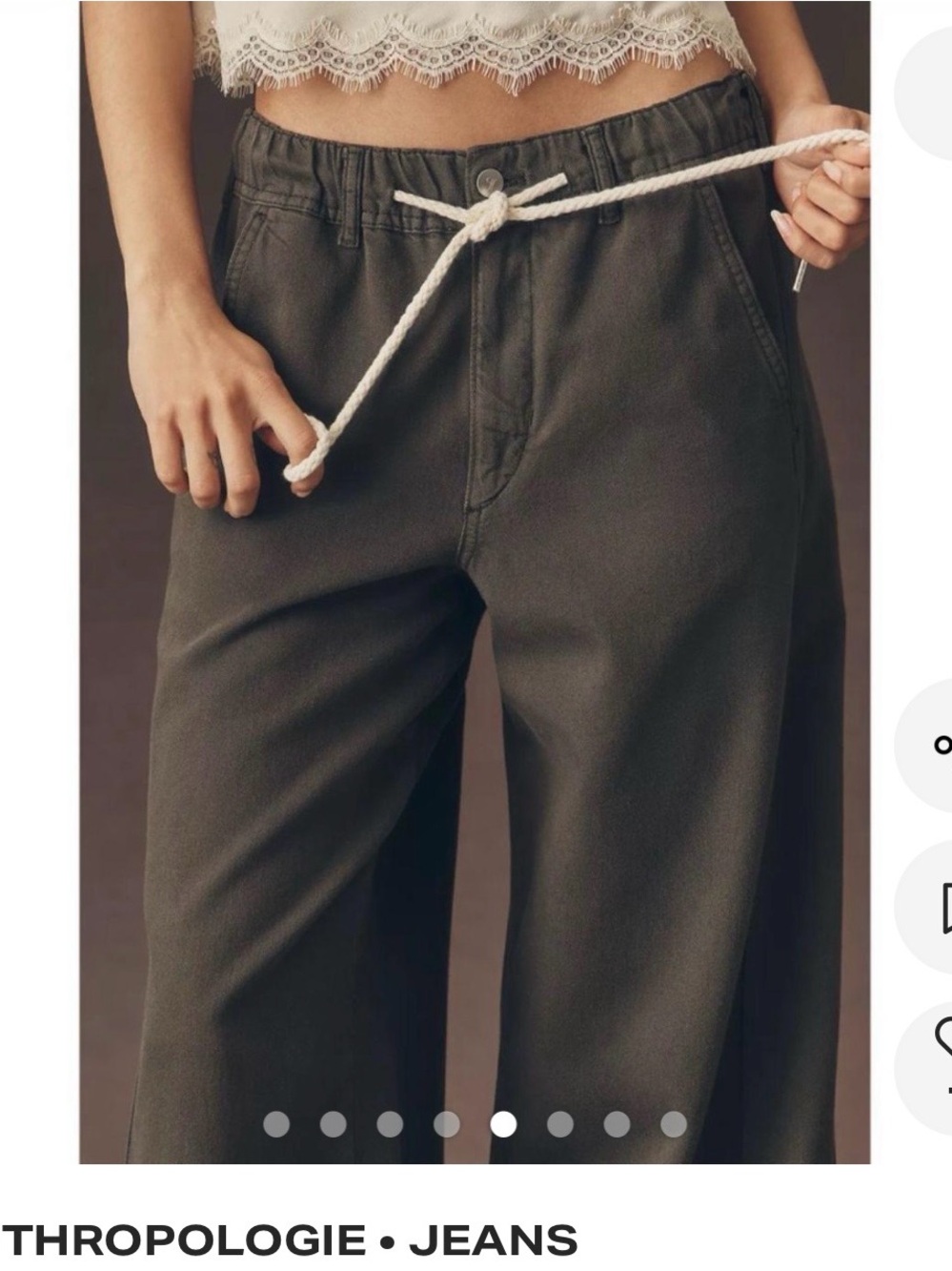 Pilcro Anthropologie XS wide leg palazzo pants charcoal color. Washed, not worn - Picture 3 of 13